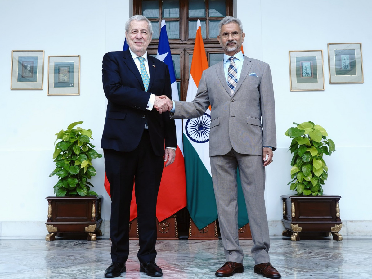 Ministros Alberto Van Klaveren y Subrahmanyam Jaishankar Firma Ministerio de Relaciones Exteriores de India