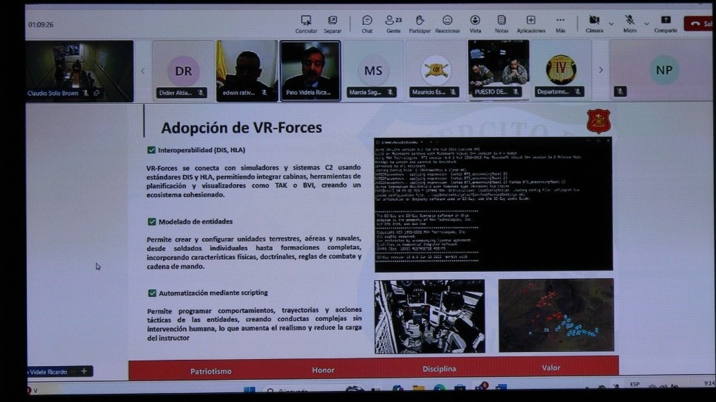 Presentación del sistema VR Forces. Firma Ejército de Chile