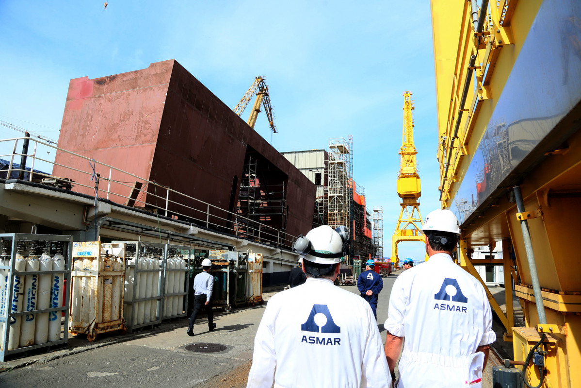 El primer buque multipropósito del proyecto Escotillón IV Fase 1 presenta un 37 de avance en su construcción en Asmar Talcahuano Firma Ministerio de Defensa Nacional de Chile